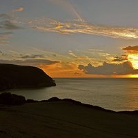 Buy canvas prints of Woody Bay Sunset  by graham young