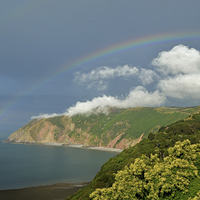Buy canvas prints of Rainbow Over The Foreland  by graham young
