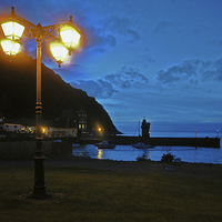 Buy canvas prints of  Lynmouth by Lamplight by graham young