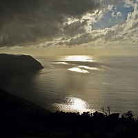 Buy canvas prints of Storm Clouds Over Lynmouth Bay  by graham young