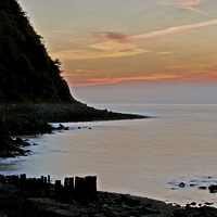 Buy canvas prints of West Beach Sunset, Lynmouth  by graham young