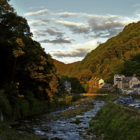 Buy canvas prints of The East Lyn at Lynmouth  by graham young
