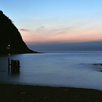 Buy canvas prints of Lynmouth Bay at Night  by graham young