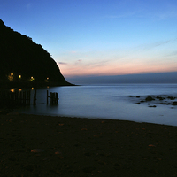 Buy canvas prints of Lynmouth Bay at Nightfall   by graham young