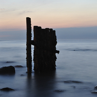 Buy canvas prints of Groynes on Lynmouth Beach  by graham young