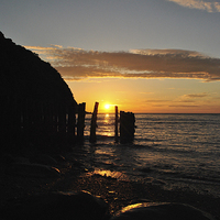 Buy canvas prints of Lynmouth Bay Sunset  by graham young