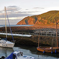 Buy canvas prints of High Tide at Lynmouth  by graham young
