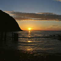 Buy canvas prints of Lynmouth Sunset  by graham young