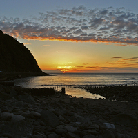 Buy canvas prints of Sunset at Lynmouth  by graham young