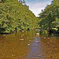Buy canvas prints of  The River Barle at Tarr Steps by graham young