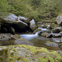 Buy canvas prints of The East Lyn near Watersmeet  by graham young