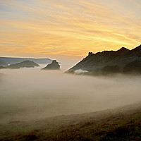Buy canvas prints of The Valley of Rocks in a Sea Mist by graham young