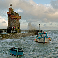 Buy canvas prints of High Tide at Lynmouth by graham young