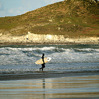 Buy canvas prints of Surfer at Woolacombe by graham young