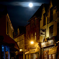 Buy canvas prints of Full Moon Over Lynmouth by graham young