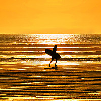 Buy canvas prints of Golden Hour Surfing by graham young