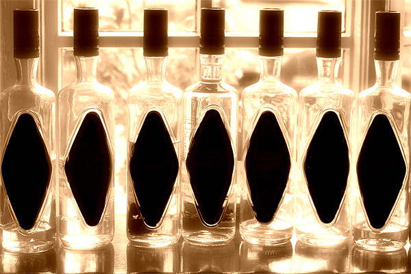 Bottles in a Pub Window Picture Board by graham young