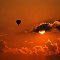 Buy canvas prints of Balloon at sunset by graham young