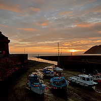 Buy canvas prints of Lynmouth Harbour Sunrise by graham young