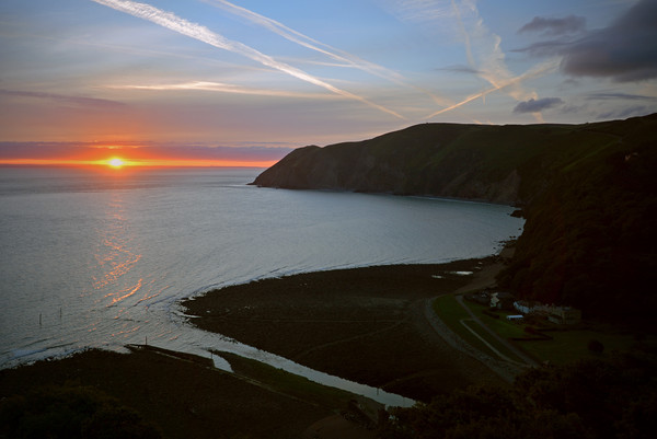 Lynmouth Bay Sunrise Picture Board by graham young
