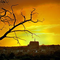 Buy canvas prints of Sunset Over Arundel Cathedral by graham young