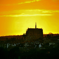 Buy canvas prints of Arundel Cathedral at Sunset by graham young