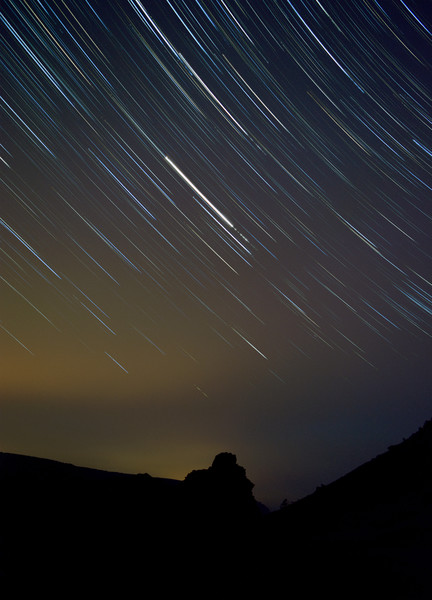 Valley of Rocks Star Trails Picture Board by graham young
