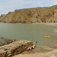 Buy canvas prints of Hartland Quay Panoramic by graham young