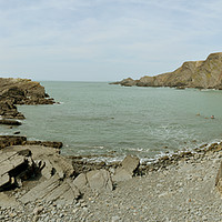 Buy canvas prints of Hartland Quay Panorama by graham young