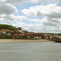 Buy canvas prints of Whitby Harbour Panoramic by graham young