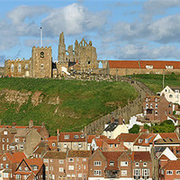 Buy canvas prints of East Whitby - Panoramic by graham young