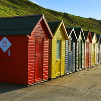 Buy canvas prints of Whitby Beach Huts by graham young
