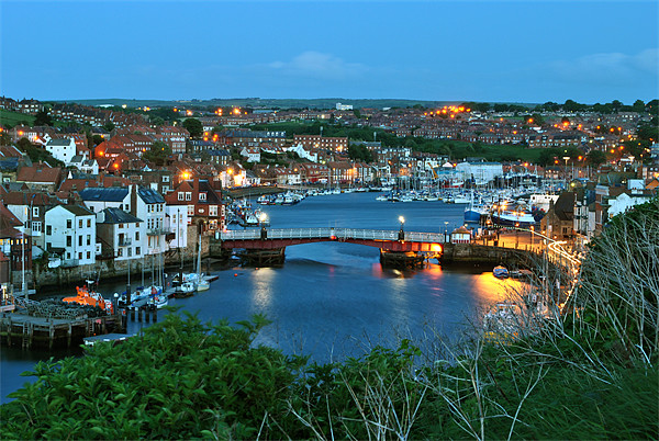 The Swing Bridge, Whitby at Dusk Picture Board by graham young