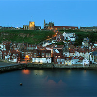 Buy canvas prints of East Whitby at Dusk by graham young