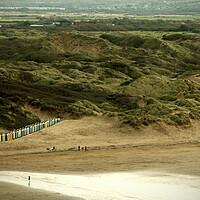 Buy canvas prints of The Dunes and Beach huts at Saunton Sands by graham young