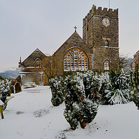 Buy canvas prints of A Winter Wonderland at St Marys Church Lynton by graham young