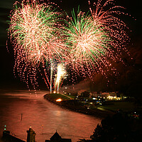 Buy canvas prints of Mesmerizing Fireworks Display in Lynmouth North De by graham young
