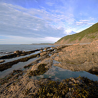 Buy canvas prints of Rock Pools at Bucks Mills by graham young