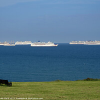Buy canvas prints of Majestic Cruise Liners in Weymouth Bay by Nicola Clark