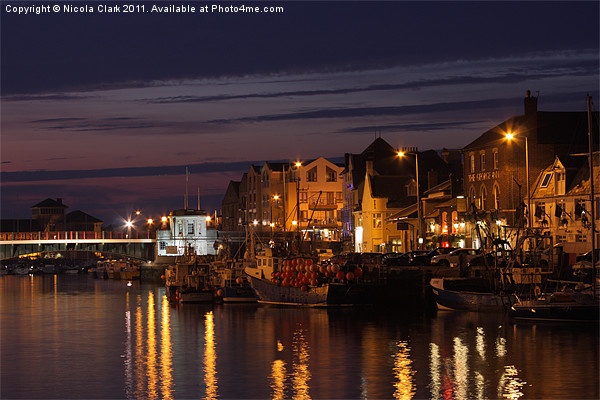Weymouth by Night Picture Board by Nicola Clark