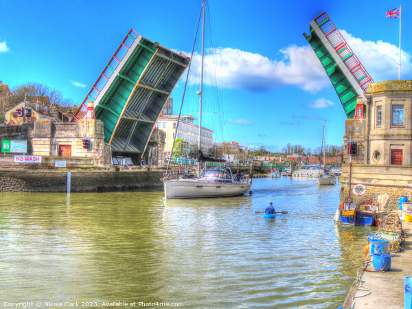 Majestic Weymouth Town Bridge Picture Board by Nicola Clark