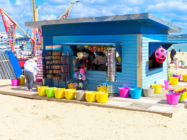 Colourful Seaside Kiosk Picture Board by Nicola Clark
