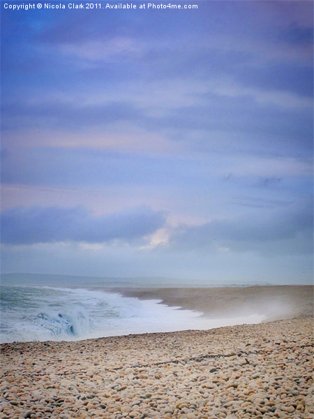 Tempestuous Chesil Beach Picture Board by Nicola Clark