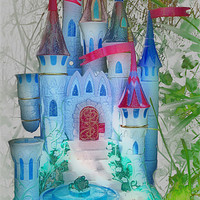 Buy canvas prints of Enchanted Fairytale Castle by Nicola Clark