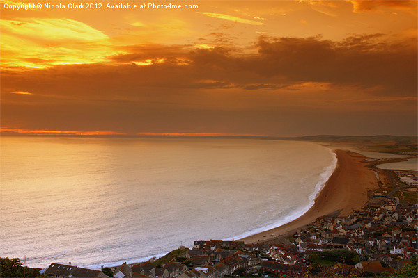 Sunset Over The Jurassic Coast Picture Board by Nicola Clark