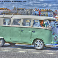 Buy canvas prints of VW By The Sea by Nicola Clark