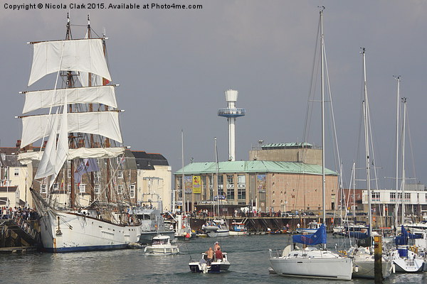 Tall Ship at Weymouth Picture Board by Nicola Clark