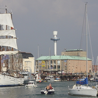 Buy canvas prints of Tall Ship at Weymouth by Nicola Clark