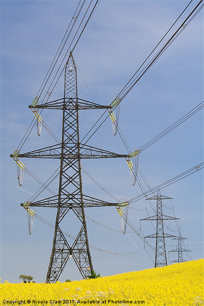 Electricity Pylons Picture Board by Nicola Clark