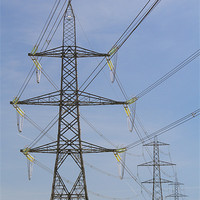 Buy canvas prints of Electricity Pylons by Nicola Clark
